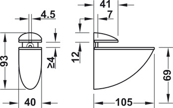 Shelf Clamp Support 4-18mm Screw Zinc Alloy PCP - view 3