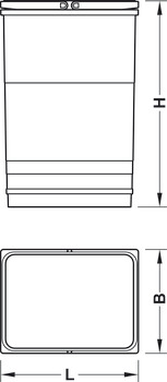 One2Five+Seven Bin 230x306x450mm Lt Grey - view 2