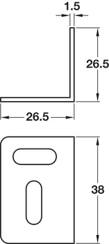 Angled Bracket with Horizontal and Vertical Slot Zinc plated - view 2