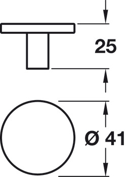 Knob Zinc Alloy Ø 41 mm Como Matt black - view 2