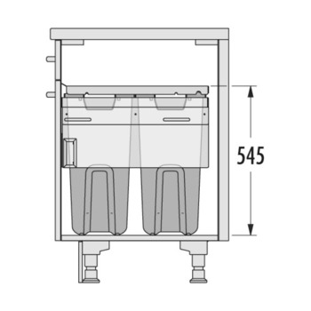 Laundry-Carrier Hailo Built-in depth 528 mm For cabinet width 500 mm 2 x 33 litres - view 2