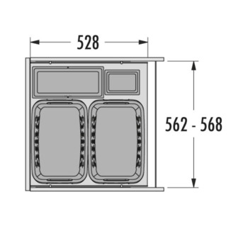 Laundry-Carrier Hailo Built-in depth 528 mm For cabinet width 600 mm 2 x 33 1 x 12 1 x 2.5 litres - view 3