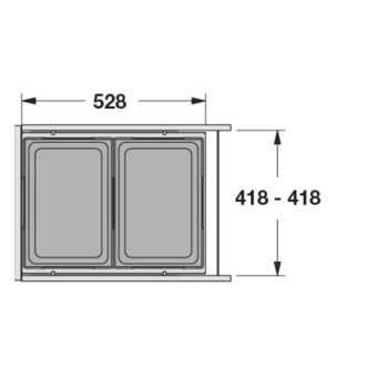 Hailo Euro-Cargo 450 Bin 2x38L Lt - view 2