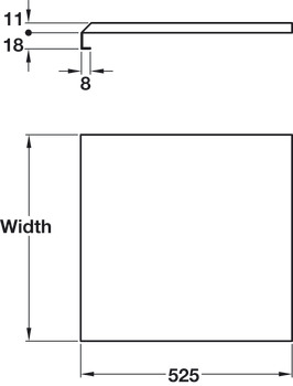 Undersink Liner Aluminium for 18 mm Board Thickness For cabinet width 500 mm width 463 mm - view 2