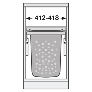 Laundry-Carrier Hailo Built-in depth 528 mm For cabinet width 500 mm 2 x 33 litres - view 3