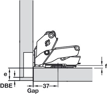 Concealed Cup Hinge 155° Full Overlay Mounting Quick Fixing Häfele Metalla 310 Without soft close - view 2