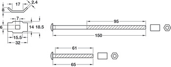 Worktop Connect Bolt D35x150mm SZP - view 2