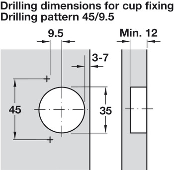 Concealed Cup Hinge 155° Full Overlay Mounting Quick Fixing Häfele Metalla 310 Without soft close - view 3