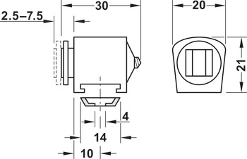 Magnetic Catch Pull 3.0 for Screw Fixing Round Housing for screw fixing Brown - view 3