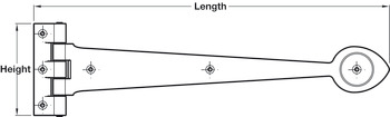 Working Strap Hinge Cast Iron Arrow-Type Black antique Length 460 mm x Height 100 mm - view 2