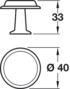 Knob Zinc Alloy Ø 40 mm Land Brushed gold - view 3