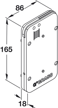 Flap Stay with Pull Cable Plastic Grass Kinvaro D-M With spring force adjustment 60 N spring - view 2