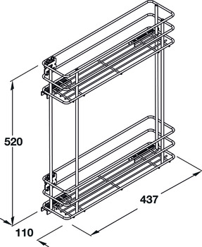 Hafele PO 2-Tier 150mm Full LH Chrome Wire - view 2