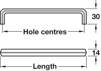 Tarvos Pull Handle Zinc Alloy Graphite 160mm Fixing Centres - view 2