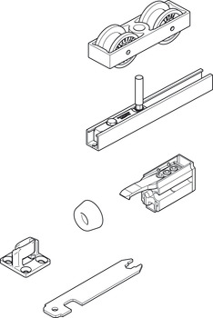 Fitting Set for Sliding Interior Pocket Doors Hawa Junior 80/B Top hung system For 1 door long bolt version - view 2