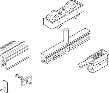 Fitting Set for Sliding Glass Interior Doors Hawa-Junior 80/GL Top hung system For 1 door - view 2