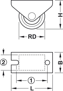D15mm Castor Fixed without Brake Plastic Galvanised - view 4