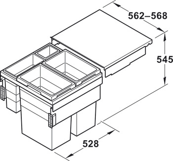 Hailo Euro-Cargo 600 Bin 2x38+12+2.5L Dk - view 4