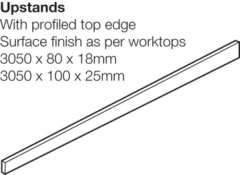 TImber Upstand Walnut 3050 x 100 x 25 mm - view 2
