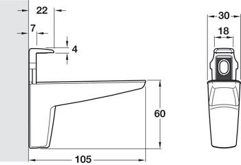 Moon Shelf Support 4-25mm Zinc Alloy/Plastic Mt.Black - view 2