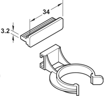 AXILO 78 Plinth Pnl Clip - Screw Fix Plastic - view 3