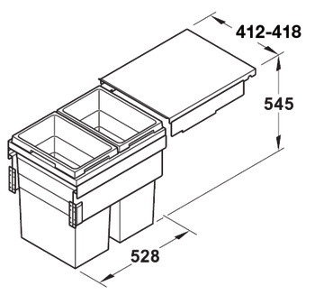 Hailo Euro-Cargo 450 Bin 2x38L Dk - view 2
