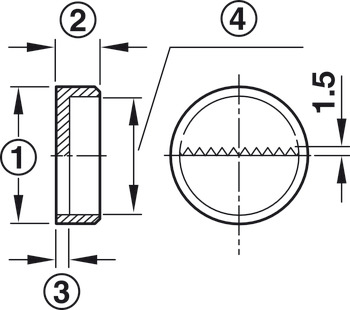Suspension Fitting Half-Circle Aperture with Serrated Edge for Use With Pan Head Screws Internal Ø 16 mm - view 2