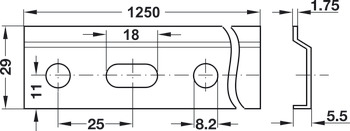 Cabinet Hanger Wall Rail 29x1250mm SG - view 2