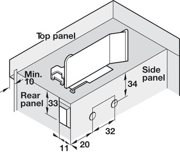 Cabinet Hanger Screw Fixing Scarpi-4 Right - view 3