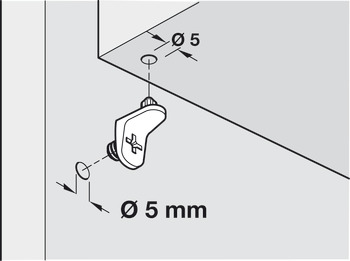 Shelf Support D5mm Plug/Thread Zinc Alloy NP - view 3