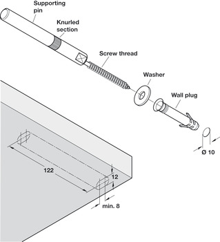 Concealed Shelf Support for Installation into Masonry Walls Hardened steel - view 3