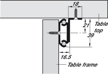 Extending Table Runners for Tables with Frames Load Capacity 60 kg Installed length 650 mm opening for insert 453 mm - view 2