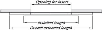 Extending Table Runners for Tables with Frames Load Capacity 60 kg Installed length 650 mm opening for insert 453 mm - view 3