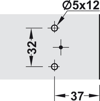 Mounting Plate Cruciform with Pre-Mounted Euro Screws Häfele Metalla 310 For quick fixing hinges Height 2 mm - view 2