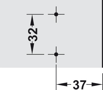 Mounting Plate Cruciform for use with Hospa Countersunk Screws Häfele Metalla 310 For quick fixing hinges Height 4 mm - view 2