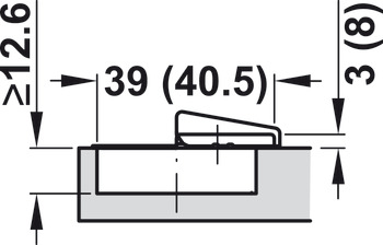 Concealed Cup Hinge 110° for 45° Angle Cabinets Inset Mounting Tiomos Screw fixing cup 45/9.5 without soft close - view 5