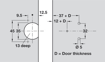 Exposed Axle Hinge Arm 180° Single Pivot Screw Fixing Aximat 300 Hinge arm - view 4