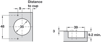 Concealed Cup Hinge 110° for Thin Doors Tiomos M9 With integrated damper Tiomos Night - anthracite - view 3