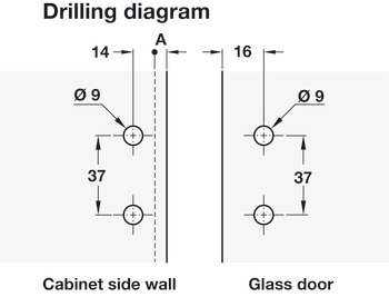 190D Glass Door Hinge ExAxle Inset Zinc Alloy/NP - view 4