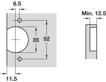 Hafele 270D Hinge FO Keyhole Hos - view 3