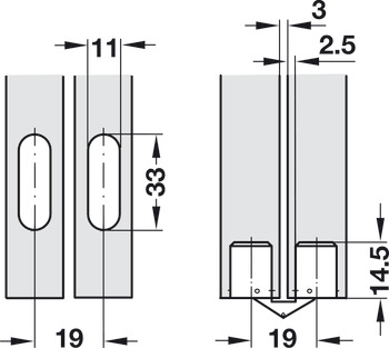 Concealed Hinge 180° for Minimum 16 mm Panel Thickness Unhanded design Brown plastic case - view 3