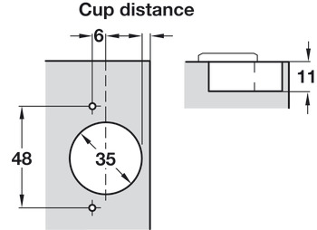 Concealed Cup Hinge 110° Full Overlay Mounting With automatic closing spring Drilling pattern 48/6 mm screw fixing - view 4