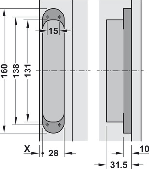 3D Hinge 180° Aluminium Zinc Diecast and Steel Tectus TE 340 3-way continuous adjustment Polished brass plated - view 2