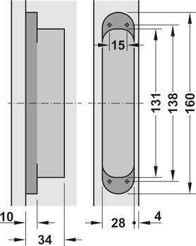 3D Hinge 180° Aluminium Zinc Diecast and Steel Tectus TE 340 3-way continuous adjustment Polished brass plated - view 3