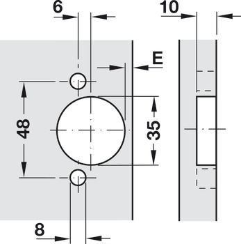 Swing Up 90D Hinge SF Cup Galvanised Steel - view 5