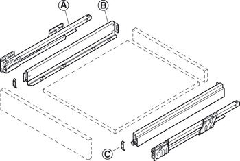 NPS Drawer Set w SC 40kg 63/450mm Silver - view 3
