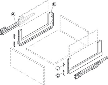 NPS Cry+ Drawer Set 40kg 186/350mm Stn - view 3