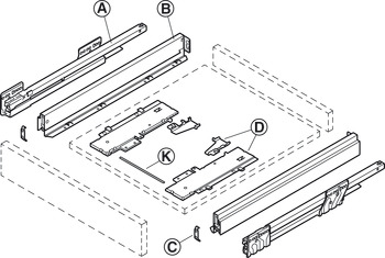 NPS Drawer Set w SC 40kg 63/450mm Silver - view 4