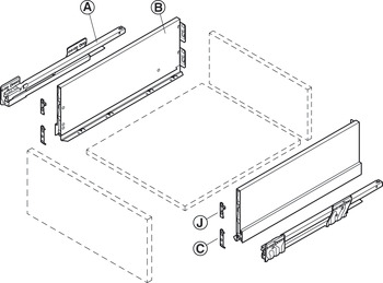 NPS Drawer Set w SC 40kg 186/400mm Silver - view 3