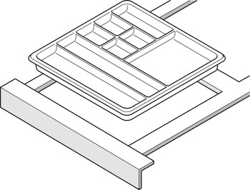Pen Tray w 11 Comp 332x277x18.5mm Plastic Antique - view 3